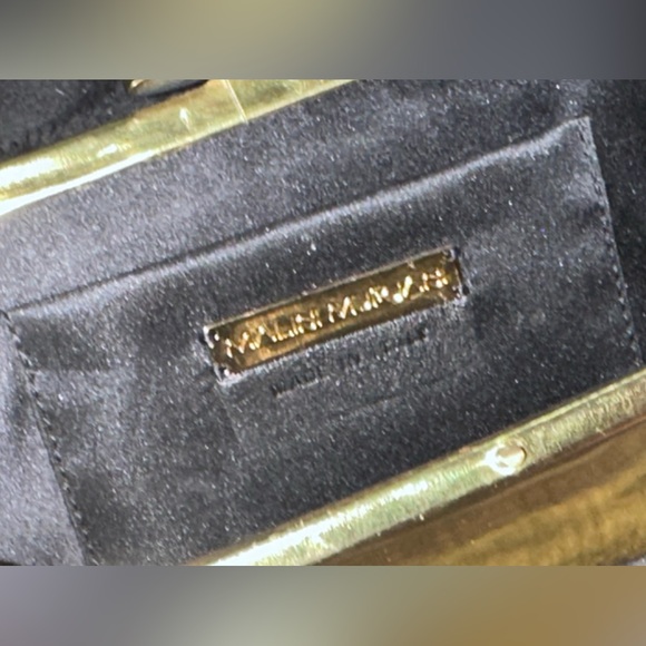 Malini Murjani Mirrored Gold “Samara” Specchio Leather Framed Clutch $625 - Picture 6 of 11